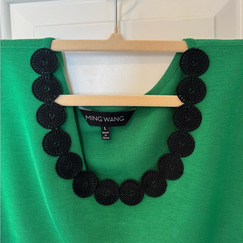 Ming Wang Green Embellished Tank Top - Picture 3 of 5